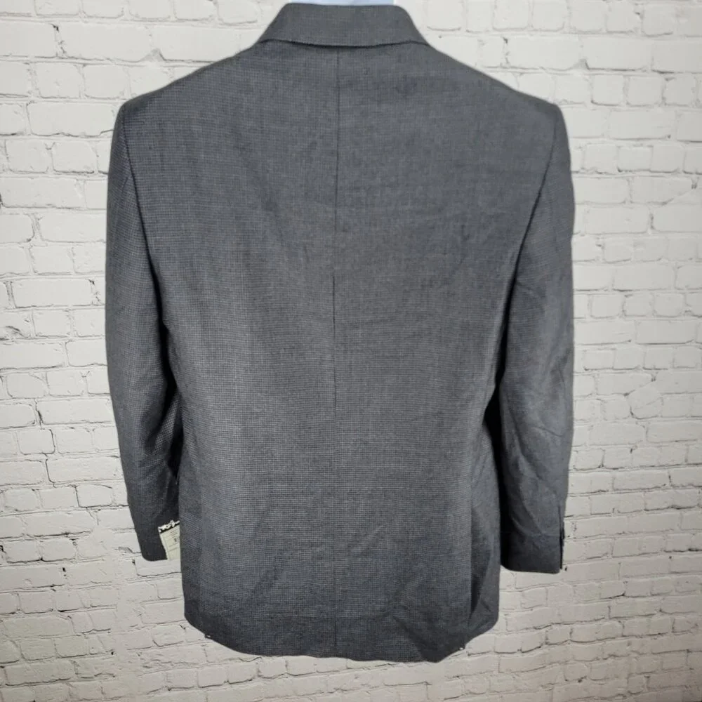 NWT Joseph Abboud Grey 100% Wool Houndstooth Blazer Sport Coat USA Made Size 40R